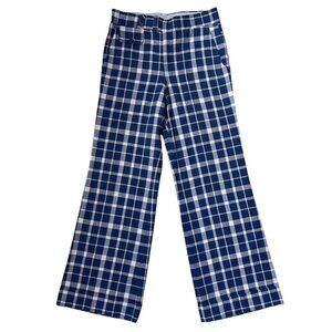 70s vintage highwaisted flare trousers plaid wool blend wide leg boho pants.